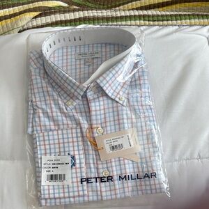 Peter Millar, summer comfort, long sleeve button-down dress shirt L
